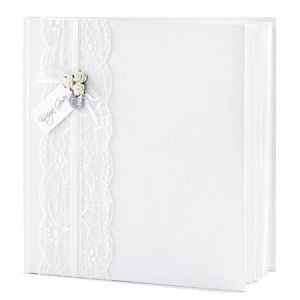 Księga Gości PartyDeco 20.5x20.5cm/22 Perłowa/Serce